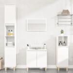 vidaXL Set mobilier de baie, 3 piese, alb extralucios, lemn compozit (3185583)