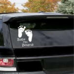  Sticker masina Baby on Board 15x11 cm