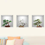  Sticker decorativ Bonsai 3D - 3 buc/set