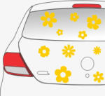  Sticker auto Flori 10 buc/ set Galben