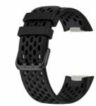 Mobilly Curea Mobilly pentru Fitbit Charge 5, silicon, negru, perforat (724 DSC5-03-00F black)