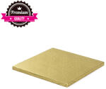 Decora Platou Tort Patrat Auriu, 20 x 20 x H 1.2 cm (931711) Tava