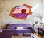A. B. C Vidám Fal 3D Falmatrica - Kilátás a lila tájra - Öntapadós fali dekoráció