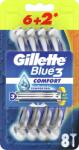 Gillette Blue3 Comfort Eldobható Férfi Borotva, 6+2 Darab