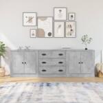 vidaXL Servante, 3 piese, gri beton, lemn prelucrat (3185219) Comoda