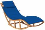 vidaXL Șezlong balansoar cu pernă, lemn masiv de tec (3063343)