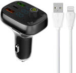 LDNIO Bluetooth C704Q 2USB, USB-C Transmiter FM + Lightning cable - pixelrodeo