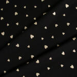 Takoy Szabadidő anyag/Futter Milano arany szívecskék fekete alapon № 16