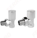 FERRO Set robineti radiator decorativi tur/retur coltari, crom, Ferro