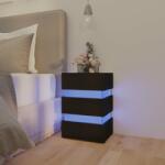 vidaXL Dulap noptieră, cu LED, negru, 45x35x67 cm, lemn prelucrat (326841)