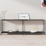 vidaXL Masă consolă, negru, 220x35x75, 5 cm, sticlă securizată (331713)