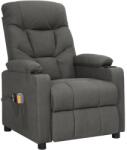 vidaXL Fotoliu de masaj electric rabatabil, gri închis, textil (3098828)