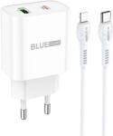 BLUE POWER Incarcator Retea Cu Cablu Lightning BLUE Power BCL80A, 20W, 3A, 1 x USB-A - 1 x USB-C, Alb