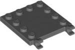 LEGO® 66252c85 - LEGO sötétszürke csempe 4 x 4 méretű, két nyitott O klipsszel és bütykökkel az oldalán (66252c85)