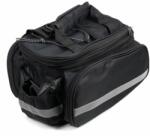 Spyral City bővíthető csomagtartó táska, 8L, 32x26x20 cm, 2 oldalsó zsebbel, vállpánttal, fekete
