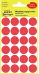 Avery Etikett címke, o18mm, jelölésre, 24 címke/ív, 4 ív/doboz, Avery piros (3004) - tonerpiac