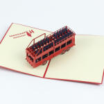 A. B. C Vidám Fal 3D üdvözlőlap Piros busz