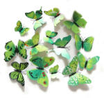 A. B. C Vidám Fal Színes 3D pillangók Zöld
