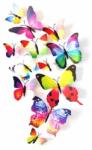 A. B. C Vidám Fal Színes 3D pillangók többszínűek