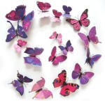 A. B. C Vidám Fal Színes 3D Pillangók Lila