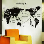 A. B. C Vidám Fal Falmatrica - Utazás a világ körül térkép - Öntapadós fali dekoráció