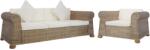 vidaXL Set de canapele cu perne, 2 piese, natural, ratan (278604) Canapea