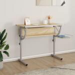 vidaXL Birou stejar sonoma & gri 110x53x(58-87) cm lemn prelucrat&oțel (340930)