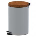 Studio Casa Cos Menajer De Gunoi Cu Pedala, Metal 5L Alb / Design Wood, Studio Casa (ST5LAWOOD) - pcone Cos de gunoi