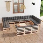 vidaXL Set mobilier de grădină cu perne, 14 piese, lemn masiv de pin (3077289) - maryon