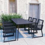 vidaXL Set mobilier de exterior, 7 piese, negru, ratan pvc (3060217) - maryon