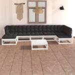 vidaXL Set mobilier de grădină cu perne, 8 piese, lemn masiv de pin (3076750) - maryon