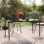 vidaXL Masă de grădină, negru, 160x80x74 cm, oțel & sticlă securizată (319279) - maryon