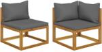 vidaXL Set canapea 2 piese cu perne gri închis, lemn masiv de acacia (311856) - maryon