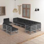 vidaXL Set mobilier de grădină cu perne, 9 piese, lemn masiv de pin (3076686) - maryon
