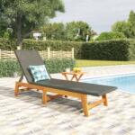 vidaXL Șezlong de plajă cu masă, poliratan și lemn masiv de acacia (319727) - maryon