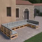 vidaXL Set mobilier de grădină cu perne, 10 piese, lemn masiv de pin (3077204) - maryon