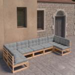 vidaXL Set mobilier de grădină, 7 piese, cu perne, lemn masiv de pin (3077184)