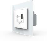 LIVOLO Priza USB-A + USB-C cu Rama Din Sticla LIVOLO - Serie Noua