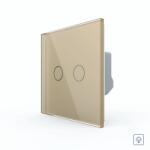 LIVOLO Intrerupator Dublu cu Variator LIVOLO cu Touch Din Sticla - Serie Noua - culoare auriu