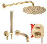Rea rejtett zuhanyrendszer kádkifolyóval és boxal, csiszolt arany REA-P6609 (REA-P6609)