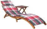 vidaXL Șezlong de grădină cu masă și pernă, lemn masiv de acacia (3061600) - maryon