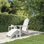 vidaXL Scaun de grădină adirondack cu suport pentru picioare alb hdpe (318645) - maryon