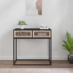 vidaXL Masă consolă, negru, 80x30x75 cm, lemn prelucrat și fier (352104)