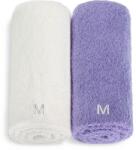 MAKEUP Arctörlő készlet, fehér és lila Twins - MAKEUP Face Towel Set Purple + White 2 db