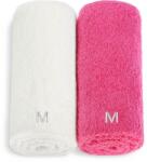 MAKEUP Arctörlő készlet, fehér és rózsaszín Twins - MAKEUP Face Towel Set Pink + White 2 db