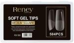 Reney Cosmetics Körömtippek, akril, átlátszó, 504 db. - Reney Cosmetics Soft Gel Tips Medium Square RX-180 504 db