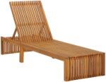 vidaXL Șezlong cu pernă, lemn masiv de acacia (3064159)