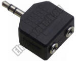  4109D 3.5mm sztereó jack dugó - 2x 3.5mm jack aljzat adapter