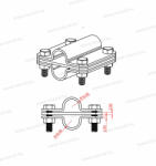 OMU System MGKS-02/20/20 AA AiSi-430 W091mm 80x80 mm multikapocs 16mm - 20mm köracél összekötéséhez rozsdamente (W084)
