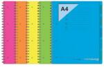 Orna Spirálfüzet (Preject Book) vonalas, 5 regiszter, 120 lapos, lyukasztott, mikroperforált, A4, ORNA " FLUO" , vegyes szín (ARD0235FLU)